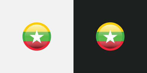 Myanmar Circle Flag Round National Flag