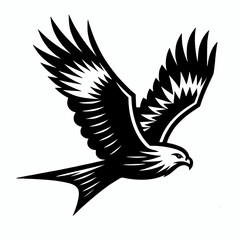 Obraz premium Flying red kite bird logo icon symbol vector silhouette illustration