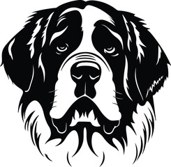 Black silhouette of St. Bernard head