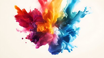 Abstract Colorful Ink Explosions in Water