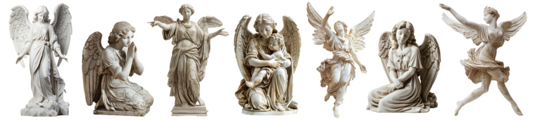 Obraz premium Angel statue png cut out element set