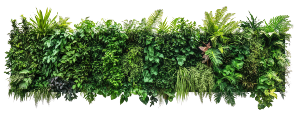  Set of green garden walls from tropical plants