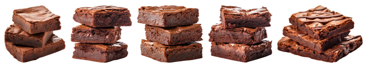 Chocolate brownie png cut out element set