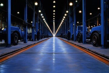 Gothic depiction of an assembly line, with shadowy figures operating old, dark machinery in an industrial setting