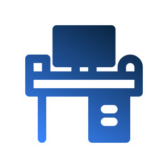 Workbench gradient fill icons. office symbols and furniture that are suitable for beautifying graphic and digital designs.