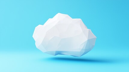 A minimalist 3D rendering of a floating cloud over a bright blue background, showcasing a modern and clean design aesthetic.