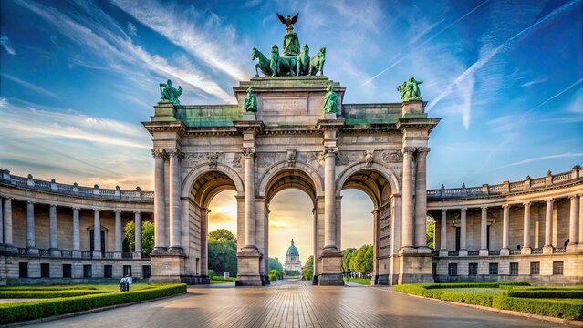 Triumphal arch in Brussels honoring independence and victory, Brussels, Belgium, triumph, arch, victory