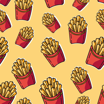 seamless pattern with fries