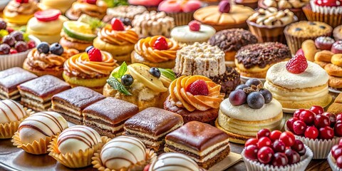 A symphony of sweet indulgence, each bite a masterpiece of delicate flavors and textures, a feast for the eyes and the palate.