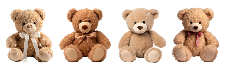 Teddy bear doll png cut out element set