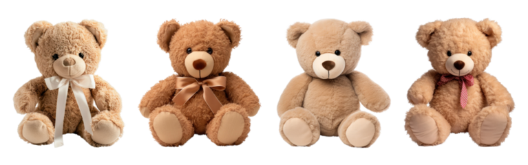 Teddy bear doll png cut out element set