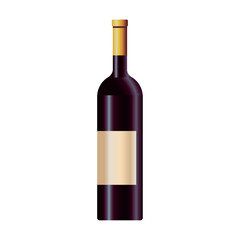 Vector image of a wine bottle icon with a white background