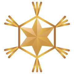 Vector image of a golden star icon with a white background