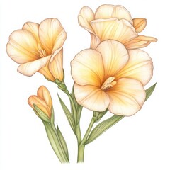 Fototapeta premium Detailed Illustration of a Freesia Flower