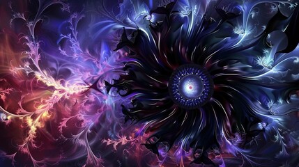 Cool Background Fractal Art - a vibrant and intricate visual. The fractal patterns create an engaging and mesmerizing scene.