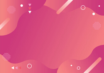 ポップな幾何学図形のグラデーション背景壁紙フレーム(ピンク)