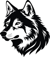 Black silhouette of wolf head