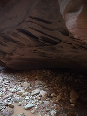 Eroded Buckskin Gulch canyon red rock sandstone walls