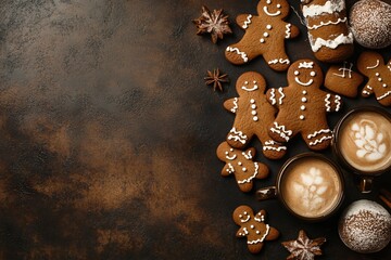 Festively Decorated Gingerbread Cookies on a Table
