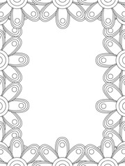 All these designs are hand-drawn and unique 
Flower Border is a Beautiful black and white illustration for adult coloring book,
This is a printable Beautiful Zentangle Coloring page for KDP Interior,