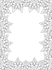All these designs are hand-drawn and unique 
Flower Border is a Beautiful black and white illustration for adult coloring book,
This is a printable Beautiful Zentangle Coloring page for KDP Interior,