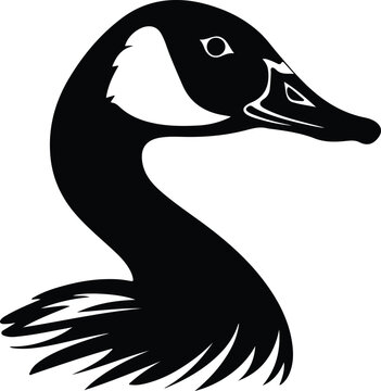 Black silhouette of Canada goose head