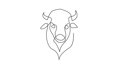 Bison line continuous single line simple illustration art