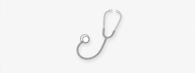 Minimalist stethoscope design, sleek lines, pure white backdrop, modern healthcare symbol, elegant simplicity, professional and clean aesthetic