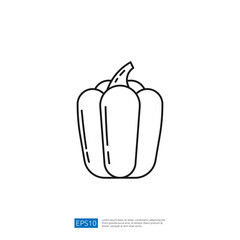 A simple line drawing of a bell pepper, showcasing its shape and details for illustrative purposes.