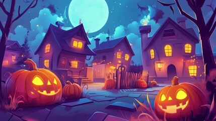 Fototapeta premium Spooky halloween night background with dark and mysterious vibes for wallpapers and themed projects