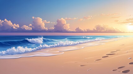 Pristine white sand beach background, a serene tropical paradise awaits fine