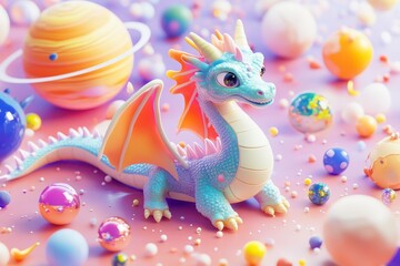 Obraz premium The dragon appears to be happy and content