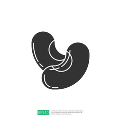 This image features a stylized graphic representation of two intertwined shapes resembling cashew nuts, designed in a minimalist style.