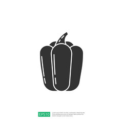 A simple graphic illustration of a bell pepper, designed in a minimalist style, suitable for food-related content or culinary themes.