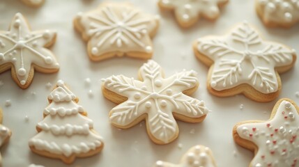 Festive iced cookies, a delicious celebration on plate deliciously