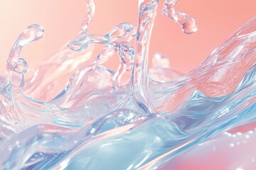A splash of water with a pink background