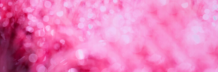 Banner Heart Pink pastel blurred background for love valentine's day concept. Rose pink color...