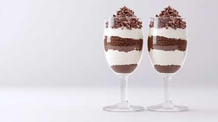 Delicious Chocolate Dessert in Elegant Glasses