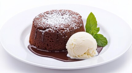 Delicious Chocolate Lava Cake with Ice Cream Delight