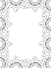 All these designs are hand-drawn and unique 
Flower Border is a Beautiful black-and-white illustration for adult coloring book,
This is a printable Beautiful Zentangle Coloring page for KDP Interior,