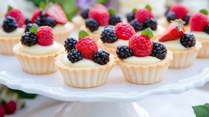 Delicious Fruit Tartlets with Berries and Cream