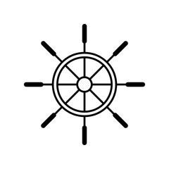 Obraz premium ship steering wheel icon, simple flat black trendy style illustration for web and app..eps