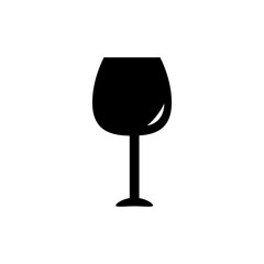 Wine glass vector icon, simple flat black trendy style illustration for web and app..eps