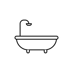 Bathtub outline icon. simple flat black trendy style simple illustration for web and app..eps