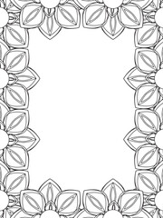 All these designs are hand-drawn and unique 
Flower Border is a Beautiful black-and-white illustration for adult coloring book,
This is a printable Beautiful Zentangle Coloring page for KDP Interior,