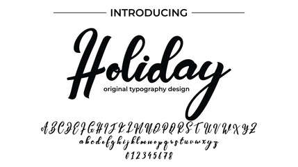 Holiday Font Stylish brush painted an uppercase vector letters, alphabet, typeface