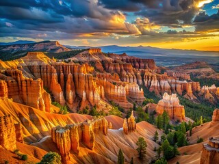 Capture Bryce Canyon's sandstone hoodoos with the Rule of Thirds, emphasizing their unique shapes and textures.