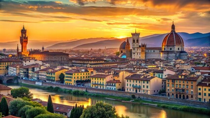 Fototapeta premium Capture Florence's timeless beauty with breathtaking cityscape photography.