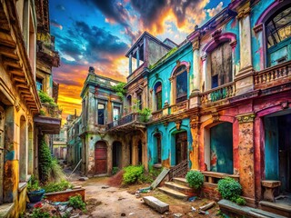 Fototapeta premium Capture the beauty of decay and uncover hidden stories through 3D urban exploration wallpapers that transport you to forgotten realms.