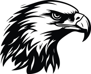 Obraz premium Black silhouette of eagle head
